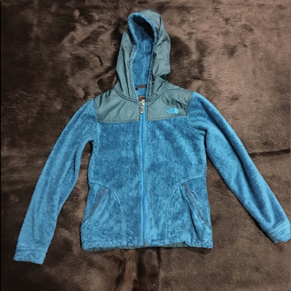 The North Face Osito Jacket Hooded Teal Blue XS